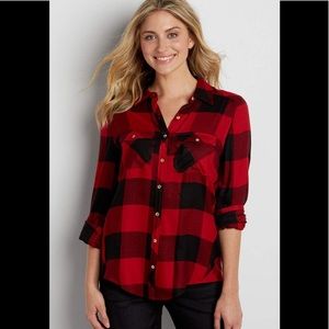 MAURICES Buffalo flannel plaid button down shirt